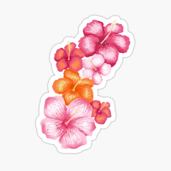 Vista previa del artículo con la obra «Estampado de hibisco naranja», diseñado y vendido por KakuaDesigns.