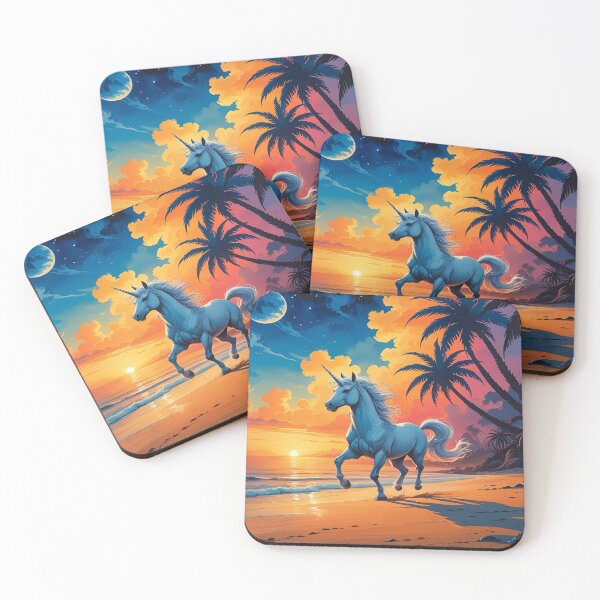 Item preview, Sunset Unicorn Fantasy Dreamlike Art designed and sold by EschatonGarden.
