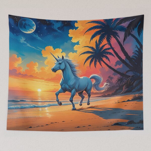 Item preview, Sunset Unicorn Fantasy Dreamlike Art designed and sold by EschatonGarden.