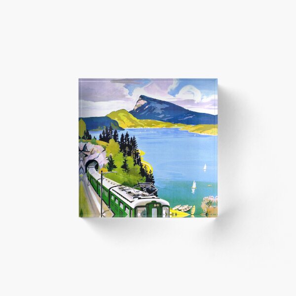 Vallée de Joux, railway travel, Switzerland Acrylic Block
