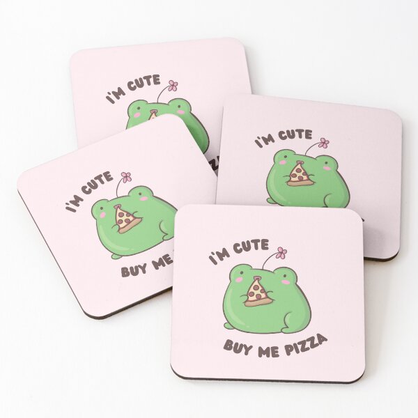 Item preview, I'm Cute Buy Me Pizza Frog designed and sold by ShyHomebodyClub.