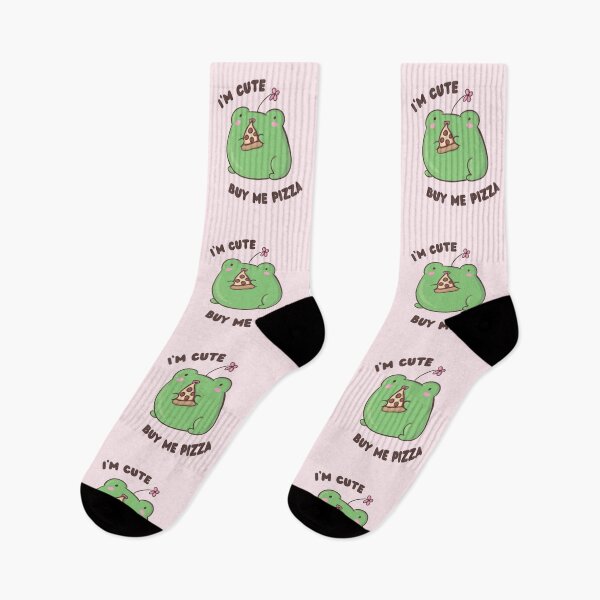 Item preview, I'm Cute Buy Me Pizza Frog designed and sold by ShyHomebodyClub.