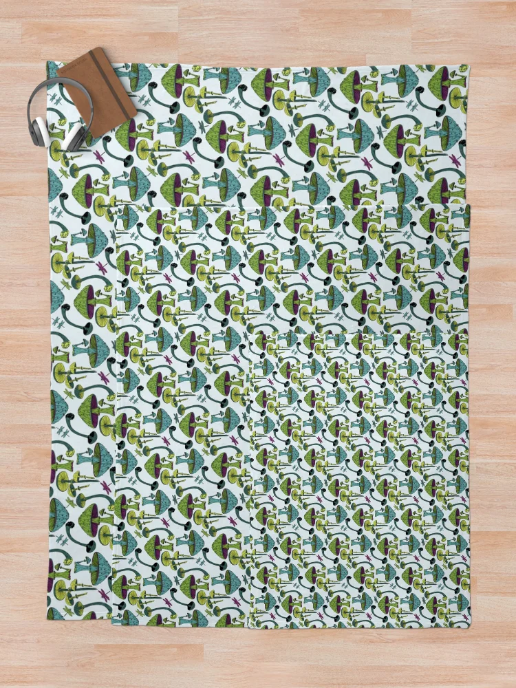 Thumbnail 5 of 6, Throw Blanket, Toadstool Tango designed and sold by Janie in Repeat .
