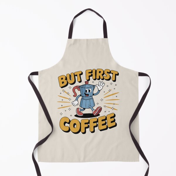 Item preview, First Coffee Funny Quote – Cute Cartoon Moka Pot Coffee Lover Gift designed and sold by Cafe-Color.