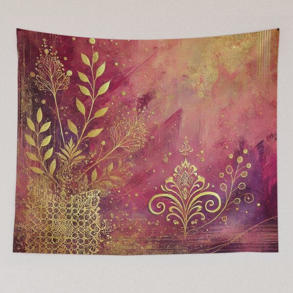 Item preview, Golden Reverie on Crimson Skies Abstract Art Collection designed and sold by Dream Bloom Gallery.