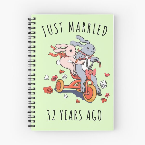 Item preview, Just Married 32 Years Ago - 32nd Anniversary Couple Bunnies Tee, Phone Cases And Other Gifts designed and sold by MemWear.