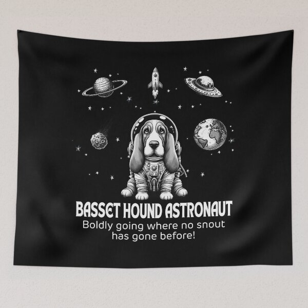 Item preview, Astronaut Basset Hound Funny Space designed and sold by doodIllustrate.