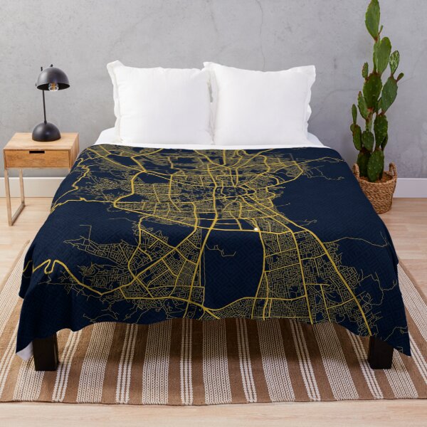 Item preview, Sanaa City Map of Yemen - Gold Art Deco designed and sold by deMAP.