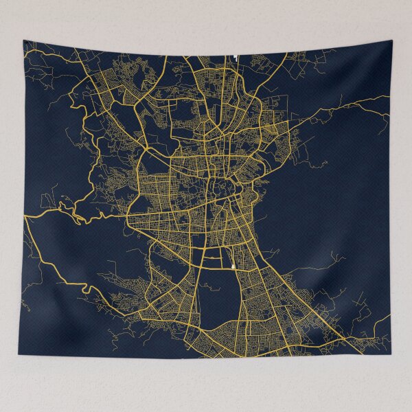 Item preview, Sanaa City Map of Yemen - Gold Art Deco designed and sold by deMAP.
