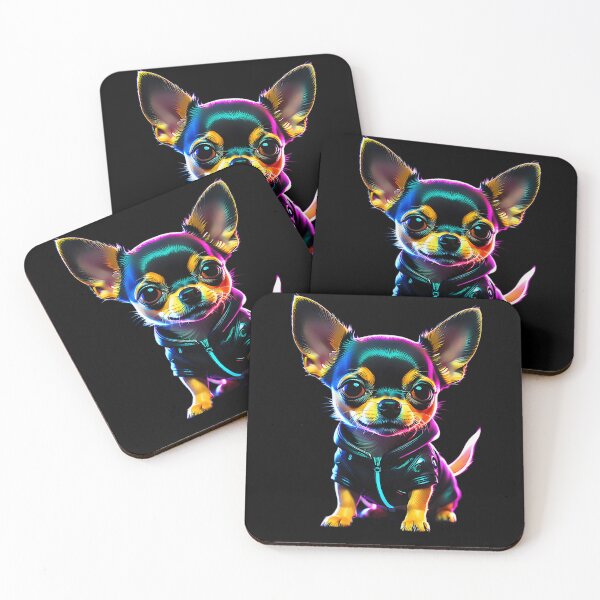 Item preview, Cyberpunk Chibi Chihuahua – Neon Tech Pup designed and sold by Mood-Natural.