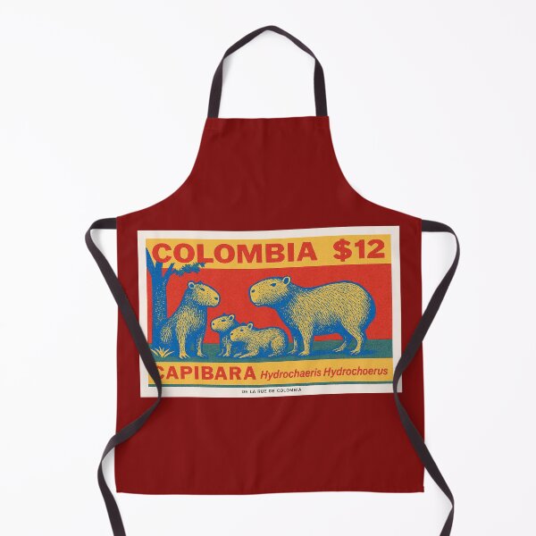 Item preview, Colombia Capybara Stamp Poster designed and sold by retrographics.