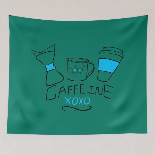 Item preview, Caffeine Love – Nerdy Coffee Art with Pour Over & Molecule Design designed and sold by XnakedartistX.