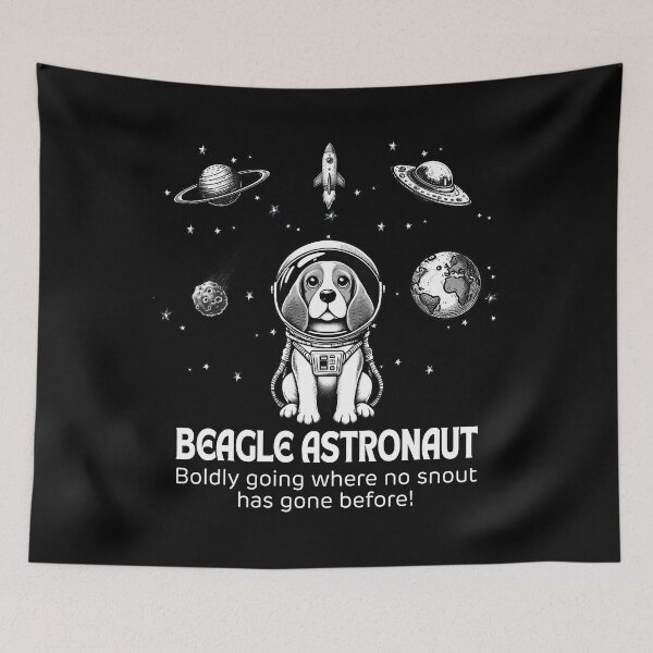 Item preview, Astronaut Beagle Funny Space designed and sold by doodIllustrate.