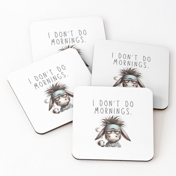 Item preview, Tired Donkey with Coffee Cartoon designed and sold by ZoesPlace.