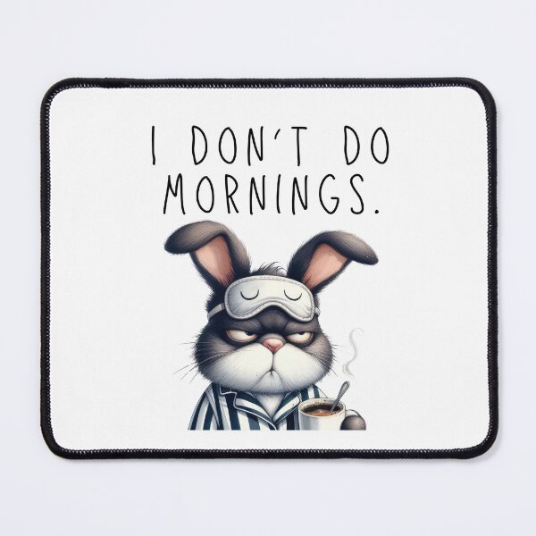 Item preview, Tired Rabbit with Coffee Cartoon designed and sold by ZoesPlace.