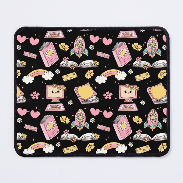 Item preview, Cute Kawaii School Supplies Pattern Notebook – Pastel Kidcore Rainbow, Daisy & Rocket Design designed and sold by FestivityFinds.