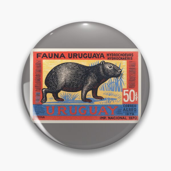 Item preview, Uruguay Capybara Stamp Poster designed and sold by retrographics.