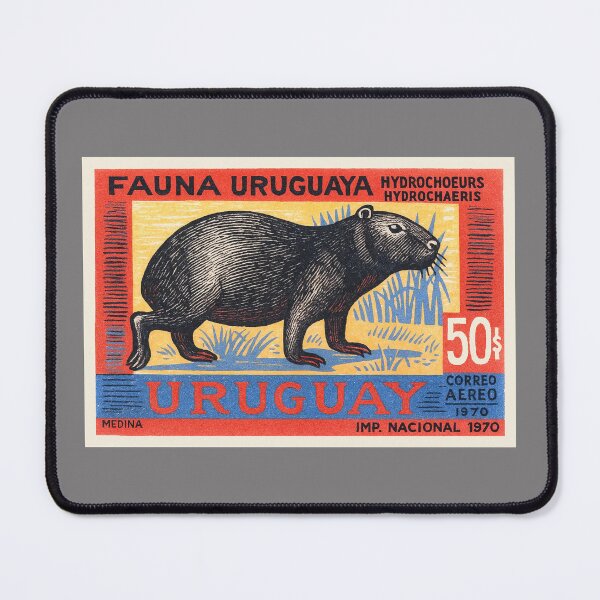 Item preview, Uruguay Capybara Stamp Poster designed and sold by retrographics.