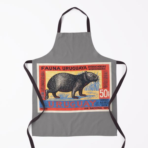 Item preview, Uruguay Capybara Stamp Poster designed and sold by retrographics.