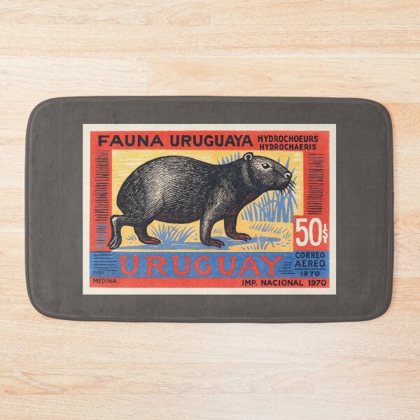 Item preview, Uruguay Capybara Stamp Poster designed and sold by retrographics.
