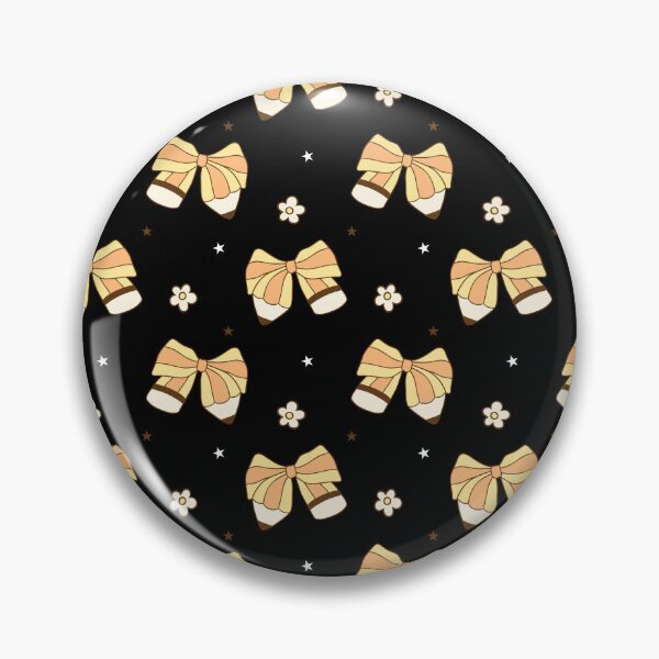 Item preview, Golden Bow Ribbon Seamless Pattern Throw Pillow – Honeycore Stars on Black Background designed and sold by FestivityFinds.