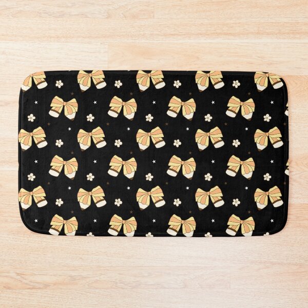Item preview, Golden Bow Ribbon Seamless Pattern Throw Pillow – Honeycore Stars on Black Background designed and sold by FestivityFinds.