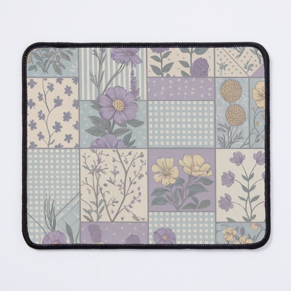 Artikelvorschau, Elegantes französisches Cottage-Patchwork, Blumen- und Gingham-Nahtloses Muster entworfen und verkauft von ORA_ORA.