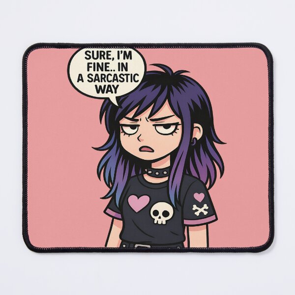 Item preview, Sarcastic emo anime girl: The Queen of ironic humor designed and sold by Emo-World-Tour.