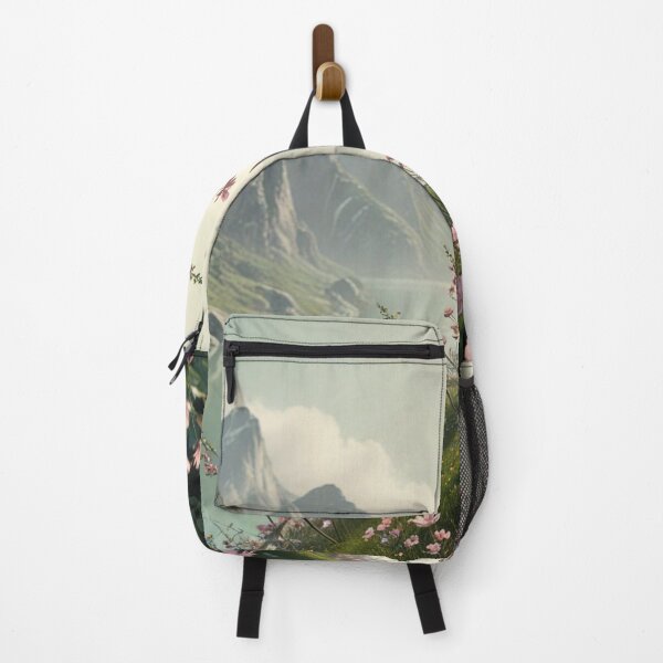 Item preview, Peaceful Mountain Lake with Blooming Pink Wildflowers designed and sold by Uniquely Yours.