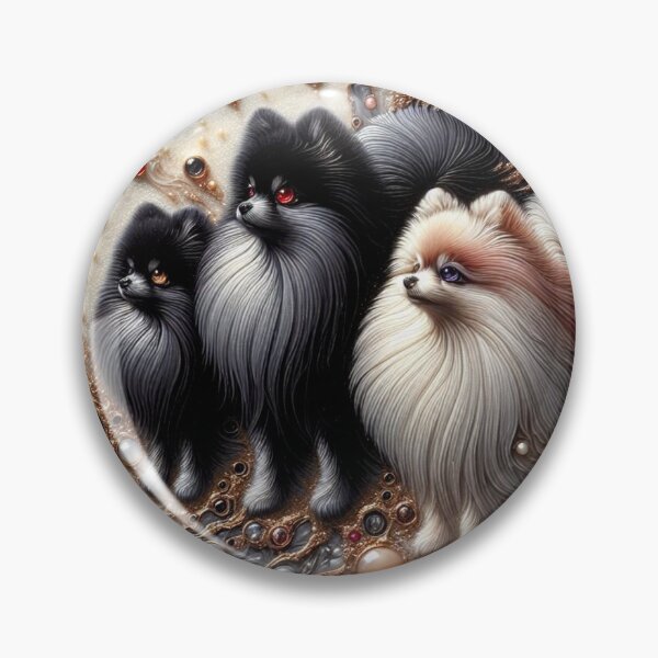 Item preview, Abstract Canine Art Pomeranian Trio designed and sold by Wags & Tails.