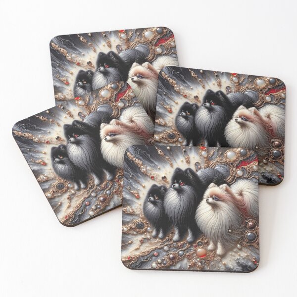 Item preview, Abstract Canine Art Pomeranian Trio designed and sold by Wags & Tails.