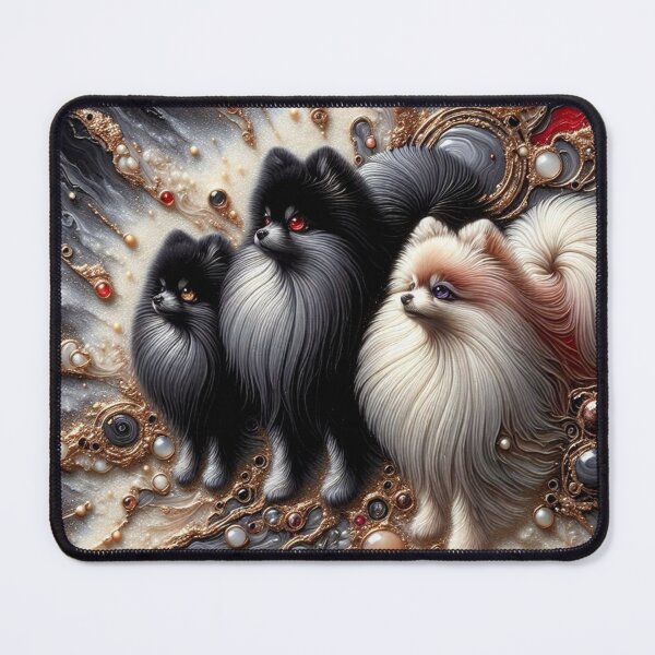 Item preview, Abstract Canine Art Pomeranian Trio designed and sold by Wags & Tails.