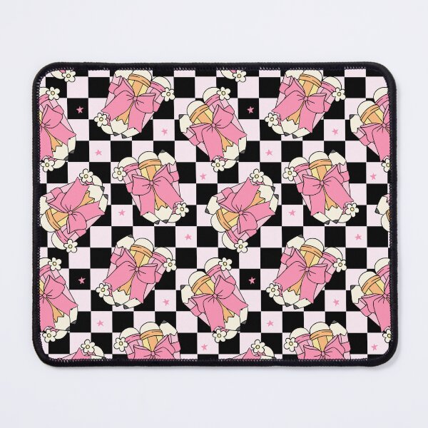 Item preview, Kawaii Pink Bow Pencil Checkerboard Pattern – Cute Back to School Drawstring Bag designed and sold by FestivityFinds.