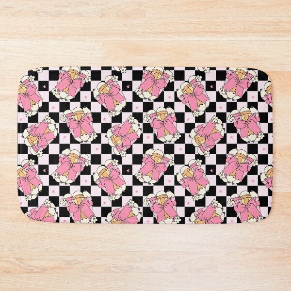Item preview, Kawaii Pink Bow Pencil Checkerboard Pattern – Cute Back to School Drawstring Bag designed and sold by FestivityFinds.