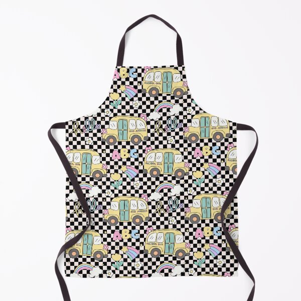 Item preview, Kawaii School Bus Checkerboard Pattern – Pastel ABC Rainbow Back-to-School Drawstring Bag designed and sold by FestivityFinds.