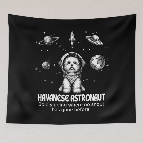 Item preview, Astronaut Havanese Funny Space designed and sold by doodIllustrate.