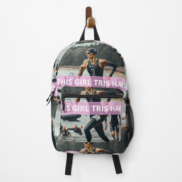 Artikelvorschau, „This Girl Tris Hard“ – Mutiges Triathlon-Motivationsdesign für Frauen entworfen und verkauft von Triathlongram.