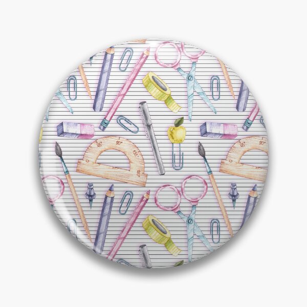 Item preview, Watercolor School Supplies Pattern Desk Mat – Pastel Stationery on Lined Notebook Paper designed and sold by FestivityFinds.