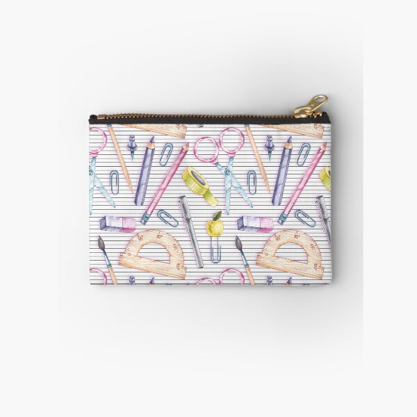 Item preview, Watercolor School Supplies Pattern Desk Mat – Pastel Stationery on Lined Notebook Paper designed and sold by FestivityFinds.