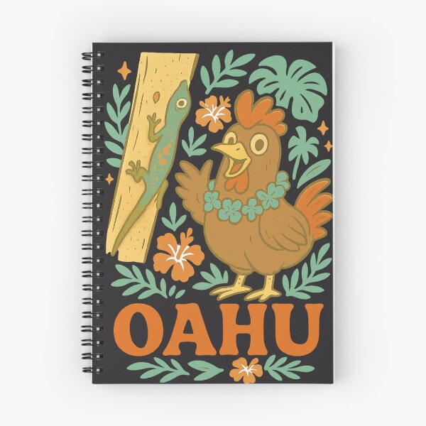 Item preview, Aloha from Oahu – Cute Hawaiian Chicken & Gecko Art designed and sold by Strange Comforts.