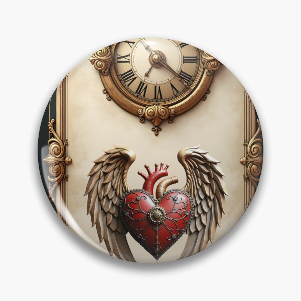 Item preview, Vintage elegance: an elegant clock and heart.  designed and sold by nicky2342.
