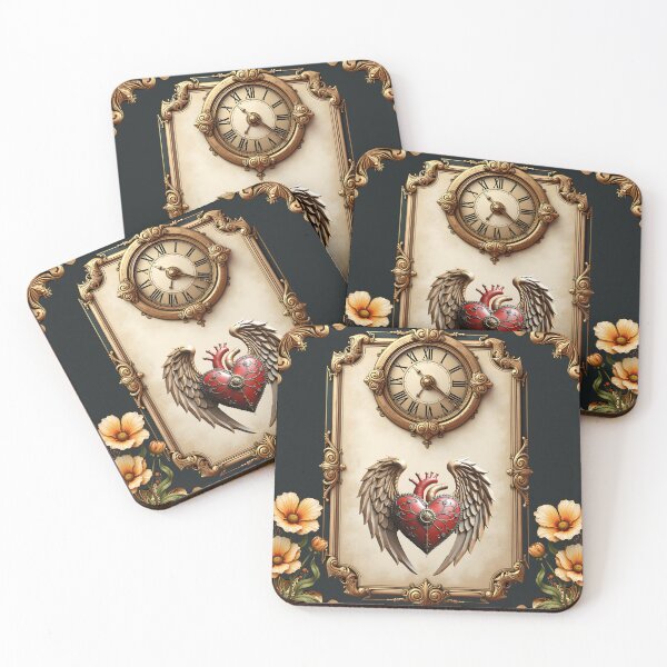 Item preview, Vintage elegance: an elegant clock and heart.  designed and sold by nicky2342.