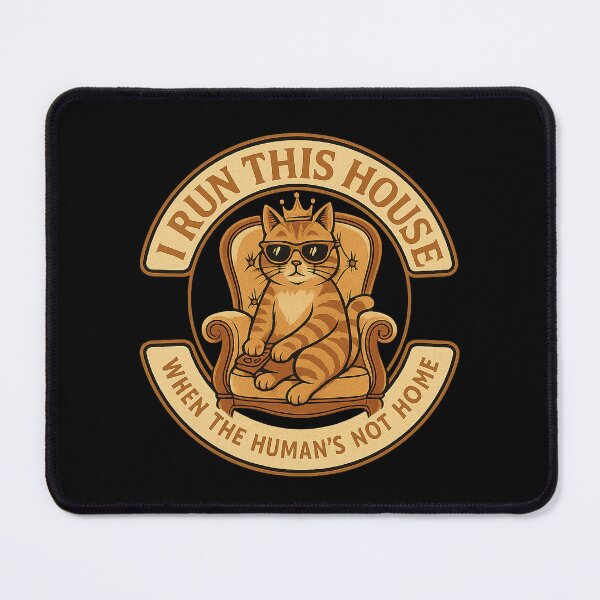 Item preview, I Run This House – Funny Cat on Throne Retro Design designed and sold by Domci.
