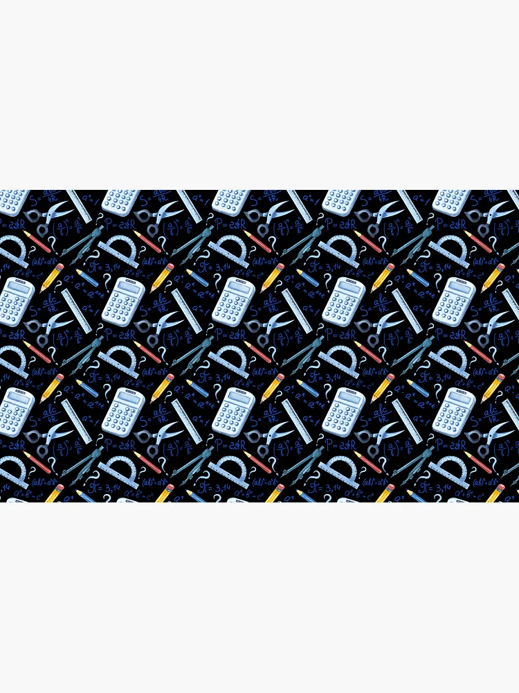 Thumbnail 4 of 4, Coffee Mug, Watercolor Math Tools Pattern Desk Mat – STEM Equations Calculator Ruler Geometry Design designed and sold by FestivityFinds.