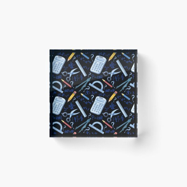 Item preview, Watercolor Math Tools Pattern Desk Mat – STEM Equations Calculator Ruler Geometry Design designed and sold by FestivityFinds.