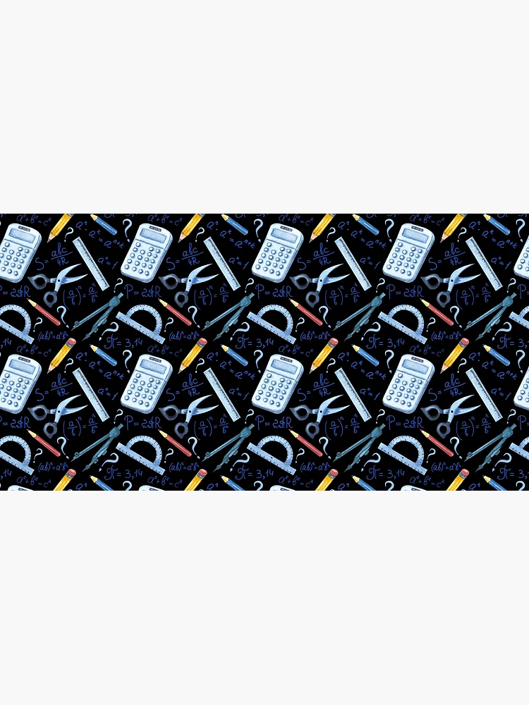 Thumbnail 5 of 5, Mouse Pad, Watercolor Math Tools Pattern Desk Mat – STEM Equations Calculator Ruler Geometry Design designed and sold by FestivityFinds.