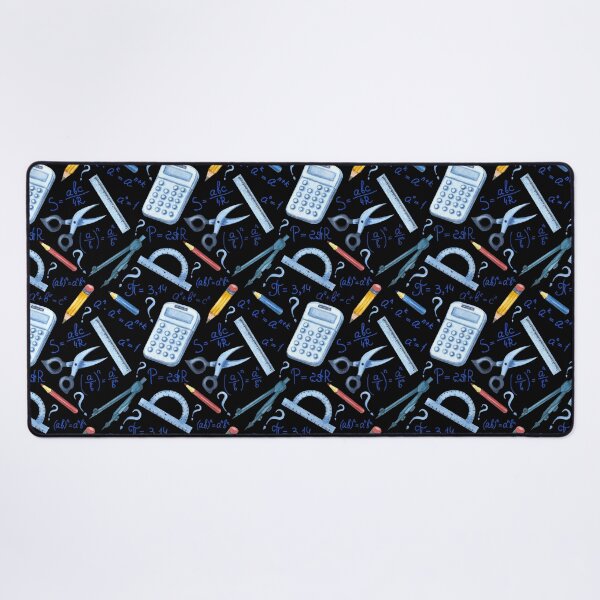 Item preview, Watercolor Math Tools Pattern Desk Mat – STEM Equations Calculator Ruler Geometry Design designed and sold by FestivityFinds.