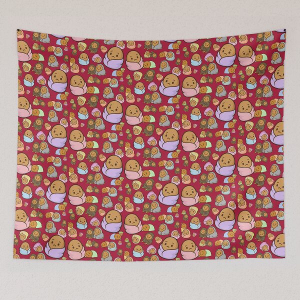 Item preview, Sad Potato Club – Cute Cozy Spud Pattern - Red designed and sold by Strange Comforts.