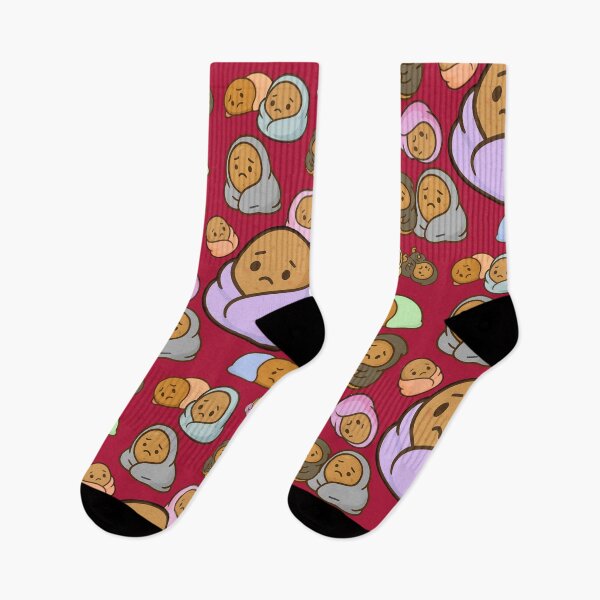 Item preview, Sad Potato Club – Cute Cozy Spud Pattern - Red designed and sold by Strange Comforts.