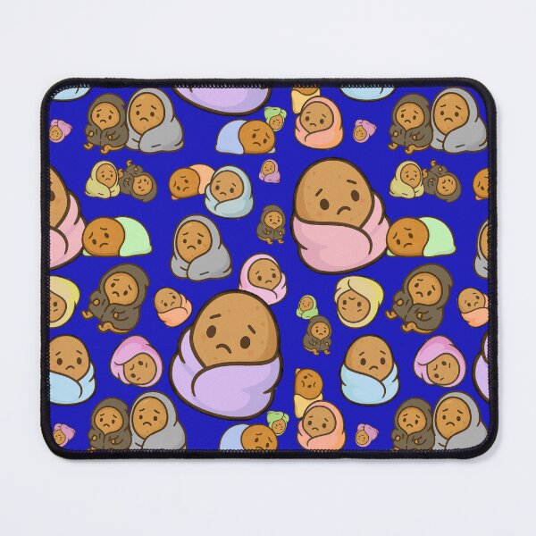 Item preview, Sad Potato Club – Cute Cozy Spud Pattern - Blue designed and sold by Strange Comforts.